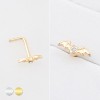 GOTHIC BAT CZ BEZEL NOSE STUD 316L SURGICAL STEEL L-SHAPE NOSE RING